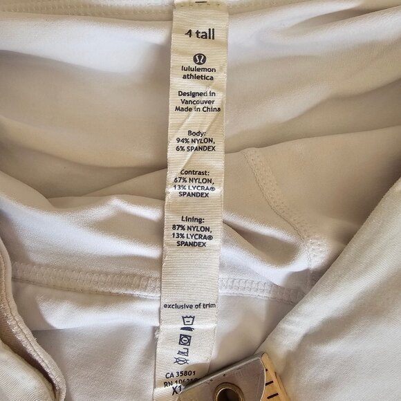 Lululemon Circuit Breaker Skirt Skort White Ruffle Back 4 Tall Tennis Pickleball - Picture 5 of 8
